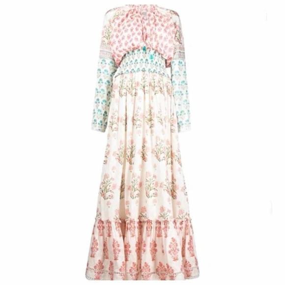 HEMANT AND NANDITA Brio Maxi Dress in White Size Medium - Picture 1 of 14